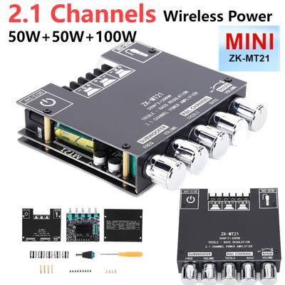 ZK-MT21 2x50Вт+100Вт Аудио Стерео BT5.0 2.1-канальная Плата Цифрового Усилителя Мощности Сабвуфер Плата Цифрового Усилителя Мощности