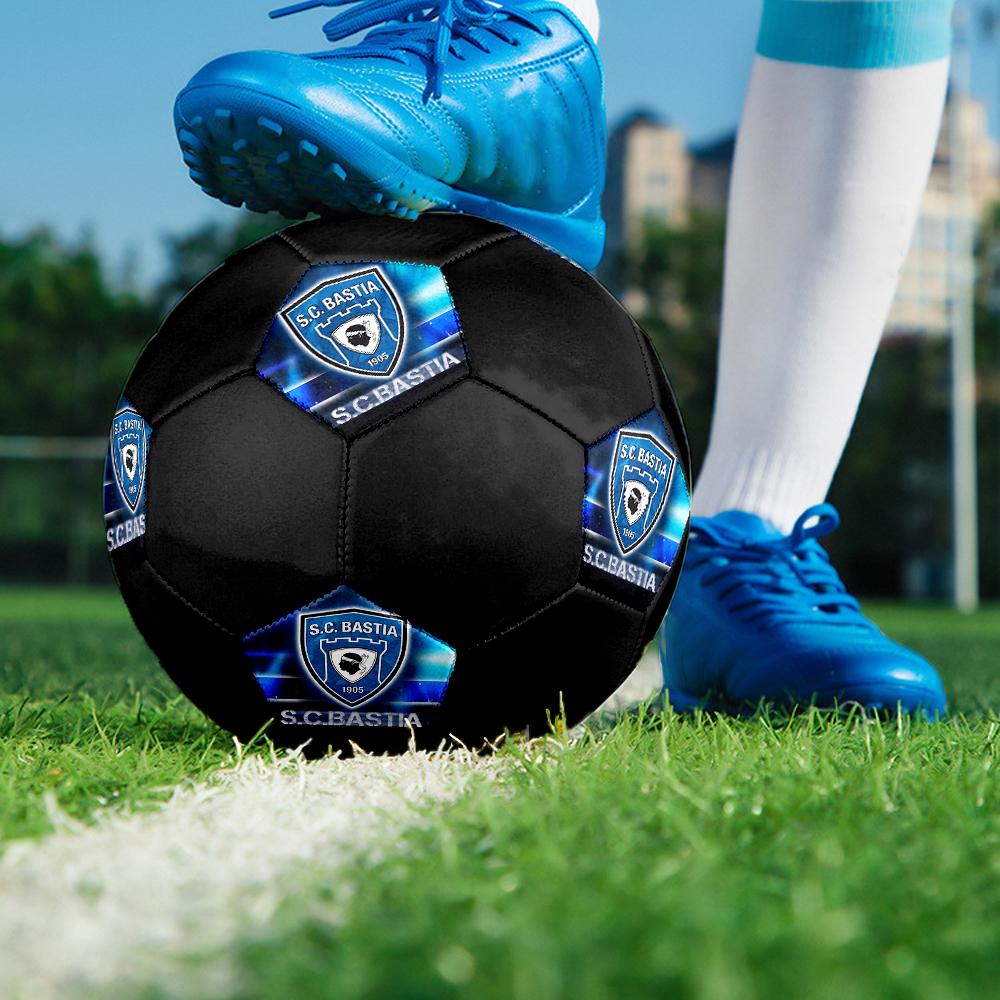 Футбольный мяч SC Bastia, разноцветный, подходит для всех возрастов, сшит на машине, материал ПВХ, соревновательного класса, прочный и с высоким отскоком