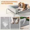 Outdoor Dog Bed, Elevated Dog Bed for Medium-Sized Dogs, with L-shaped Cushion 110x75x30cm, Light Grey