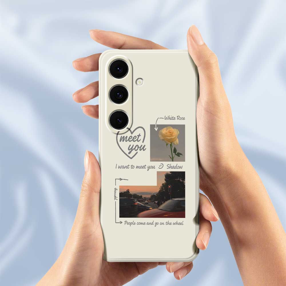 For Samsung Galaxy S24 FE Case Meet You Photo Pattern Printing Straight Edge TPU Phone Back Cover
