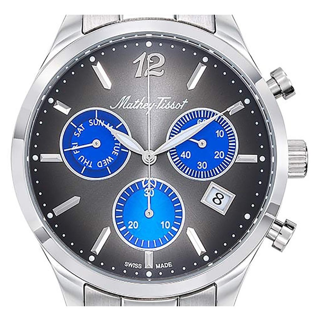 Mathey-Tissot Мужские часы Urban Chrono из нержавеющей стали с черным циферблатом, кварцевые H411CHMB