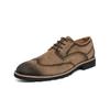 New Handcrafted Luxury Leather Shoes for Men Retro Carved Brogue Shoes Men Lace Up Suede Leather Casual Shoes Oxford