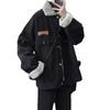Men's Winter Lambswool Denim Jacket - Trendy American Style, Thickened with Velvet for Warmth, Hong Kong Inspired Fashion.