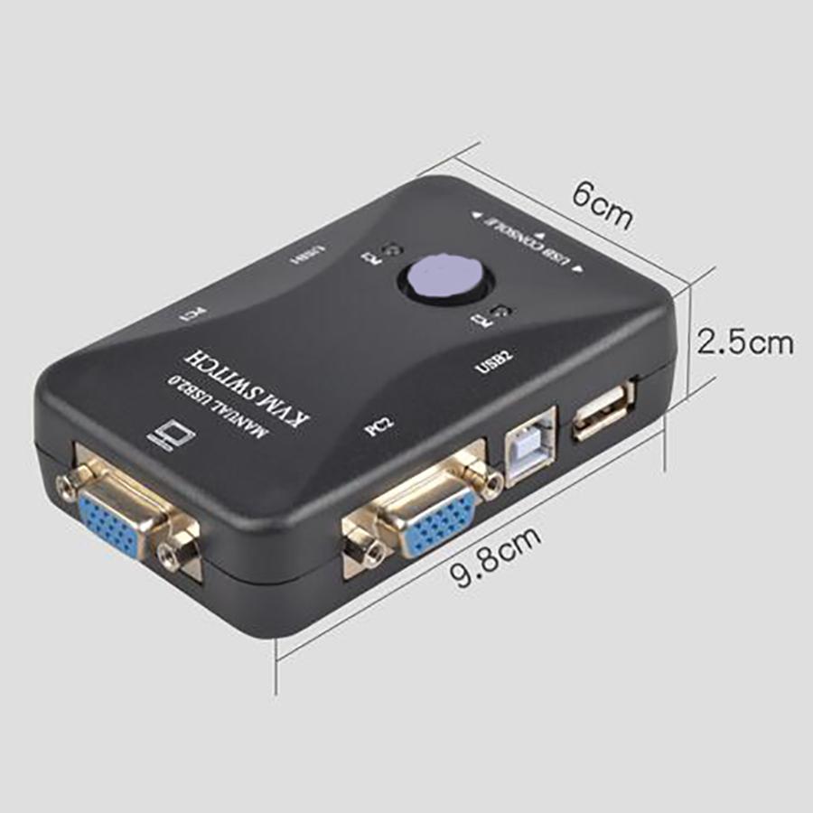 2-портовый KVM-переключатель USB/PC2 VGA Переключатель клавиатуры и мыши