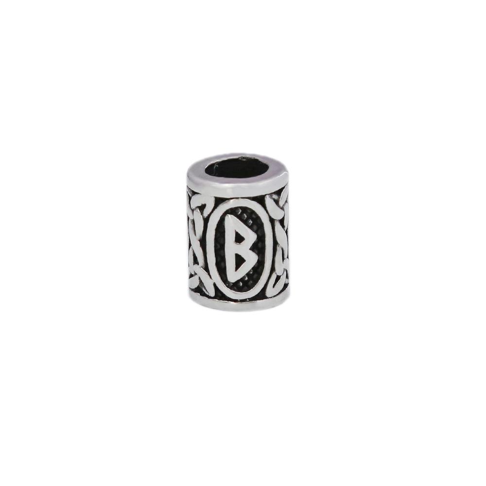 Retro Viking Rune Stainless Steel Beads - Non-Fading Titanium Accessory