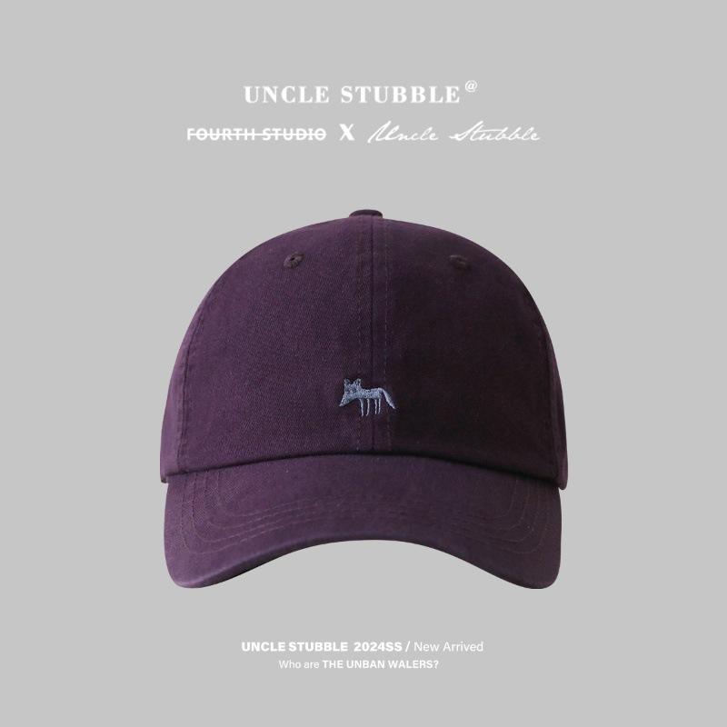 Little Fox Embroidered Baseball Cap For Girls Spring And Summer Versatile Wide-Brimmed Hat High Quality Soft Top Hat For Men