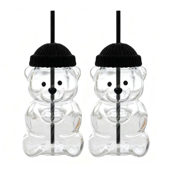 Милая чашка-поильник с трубочкой, милая кофейная кружка 20 унций, забавные стеклянные чашки для кофе, молока, чая, сока, термостойкая стеклянная посуда для вечеринок, дома, офиса