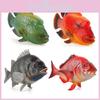 Realistic Tropical Marine Animal Model Set Featuring Red Silk Fish Group And Snapper Decor