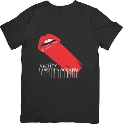 Christina Aguilera Музыкальная футболка из качественного хлопка для мужчин и женщин, черная
