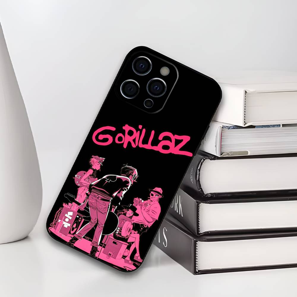 Rock Band G-gorillaz Phone Case For IPhone 17,16,15,14,13,12,11,Plus,Pro,Max,Plus,XS,soft case Black silicone