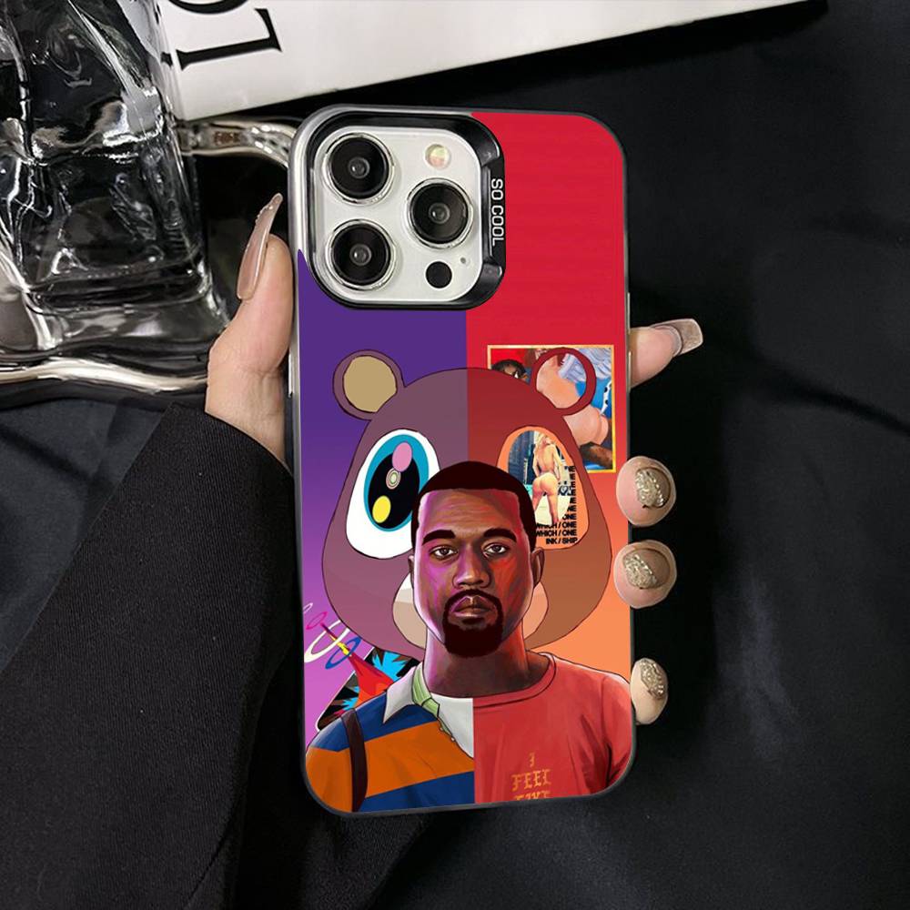 Kanye West Ye Rapper Colored Silver frosted For iPhone Phone Case 17 16 15 14 13 12 11 Pro Max XR Plus Shockproof