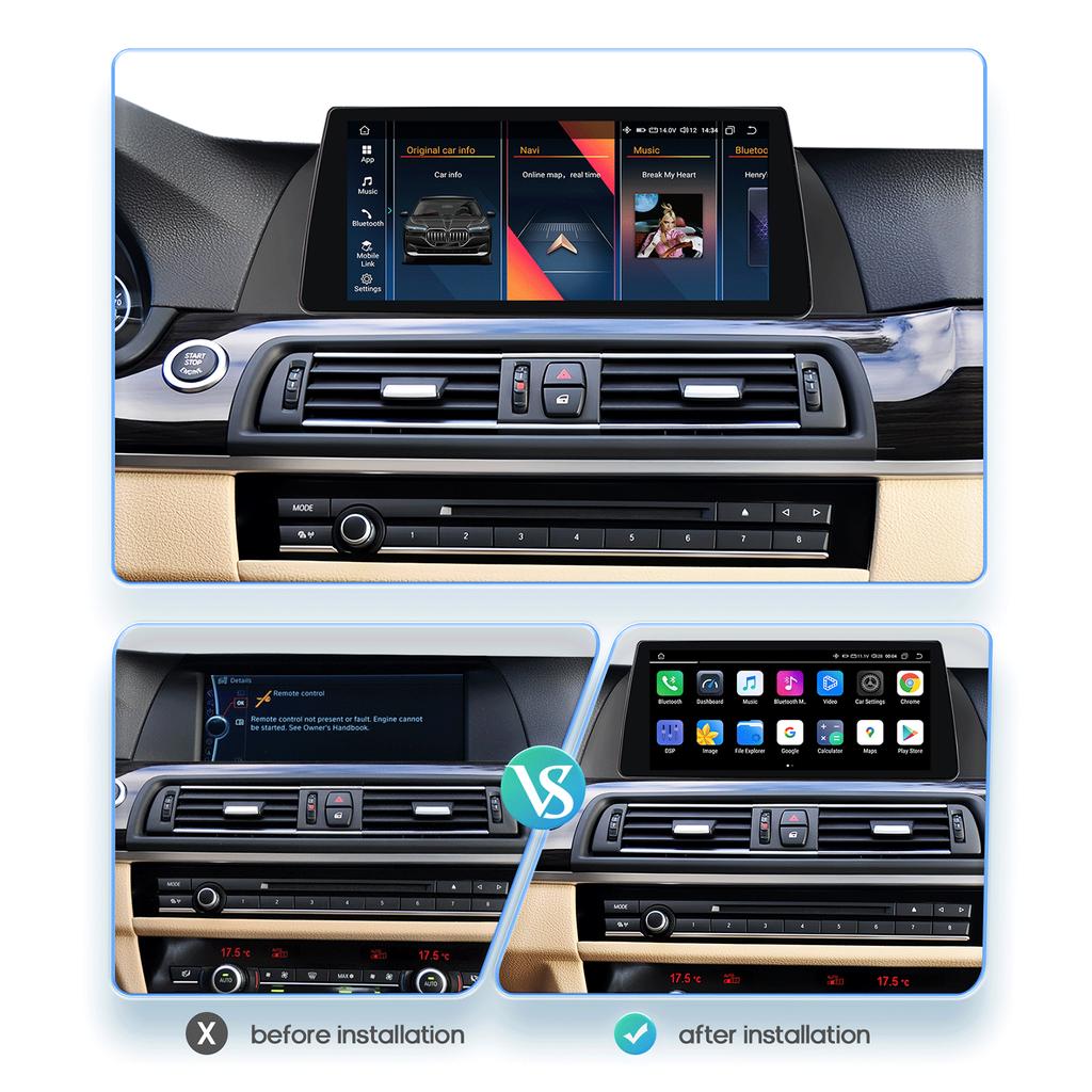 OSSURET Android Car Stereo для BMW F10 F11 520i 525i 528i CIC NBT 2011 - 2017 Автомобильный Радио Мультимедийный Плеер GPS Плеер 1920*720 Интеллектуальный Экран RDS