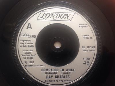 7-дюймовая пластинка РЭЙ ЧАРЛЬЗ - Compared To What HL10579 London Records 1980 UK Соул/Фанк Б/У
