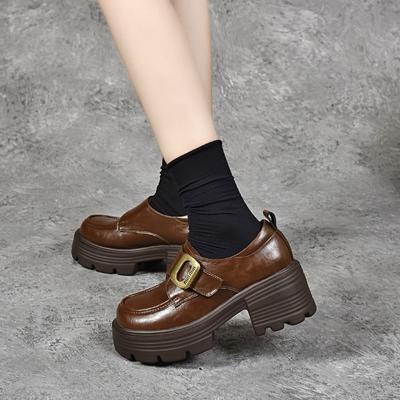 Туфли на толстой подошве Мокасины Одиночные туфли