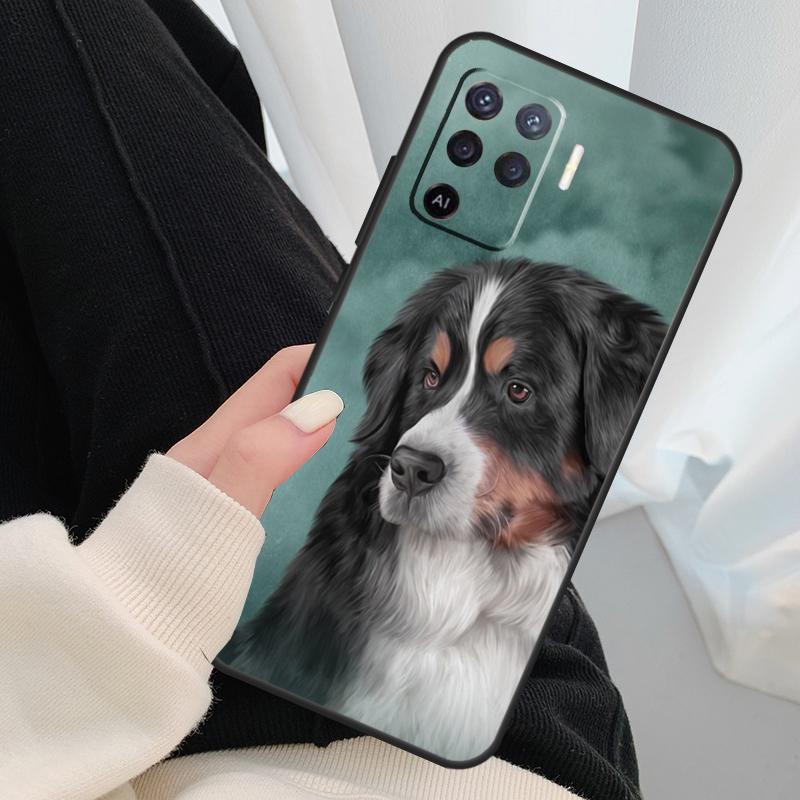 Funny Bernese Mountain Dog Case For Oppo A18 A38 A58 A78 A98 A80 A60 A40 A96 A76 A16 A94 A74 A54 A15 A17 A57 A77 A5 Pro
