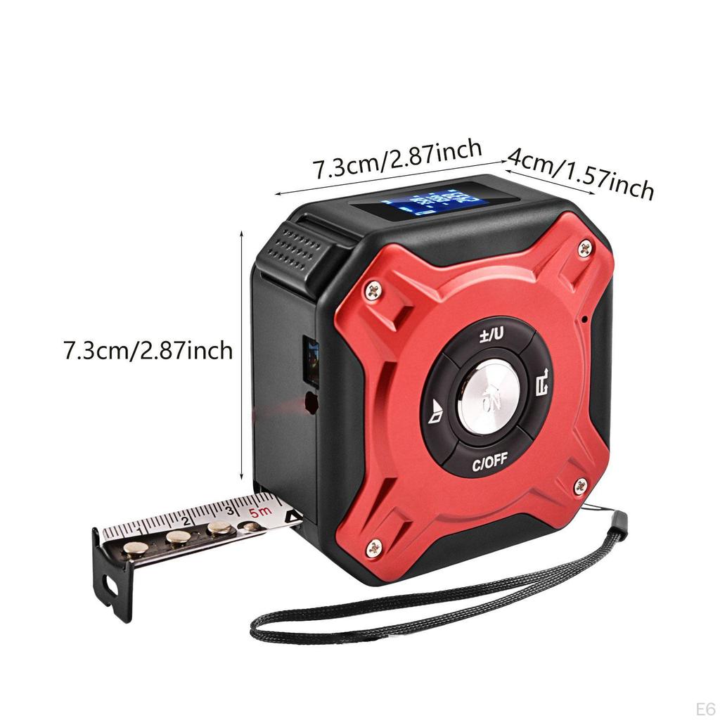 2 в 1 рулетка с подсветкой 131 фут дальномер и 16 футов ручной измеритель черный и
