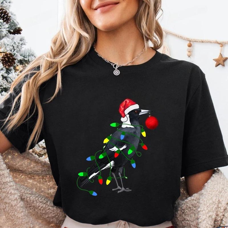 Extra Festive Magpie Printed Trend Women Fashion Clothing Graphic Tshirts Clothes Christmas FeUnisex Shirts Lady Casual Clothing
