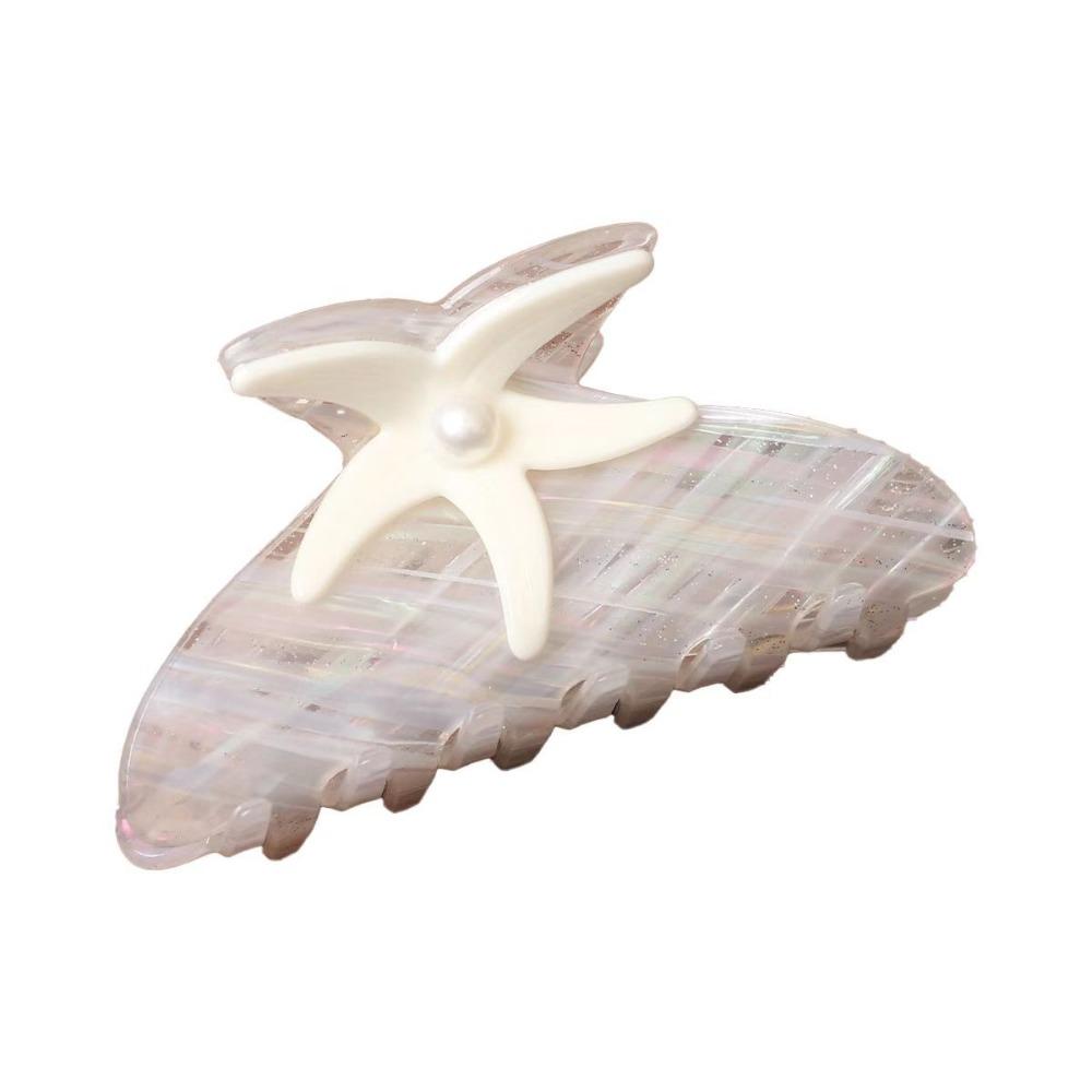 Shark Clip Pearl Hair Claw Colorful Acrylic Shark Clip Personalized Starfish Hair Grab  Streetwear