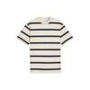 MMQ Logo Round Neck Striped Short Sleeve T-Shirt Men Tops Alpine-Snow 624015-87