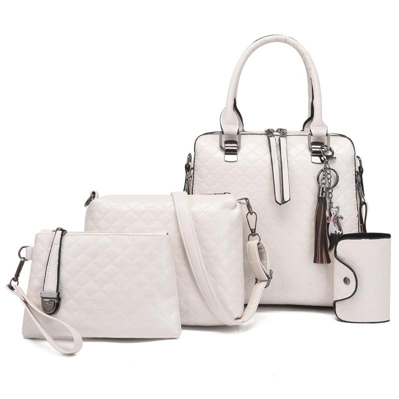 Модная женская сумка кроссбоди из четырех частей в ретро-стиле «мать и дитя» с плечевым ремнем и ручкой.