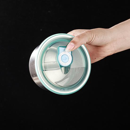 Stainless Steel Food Storage Bowl with Sealed Lid Airtight Multifunctional Portable Round Steamed Egg Meal Container Kitchen Supplies