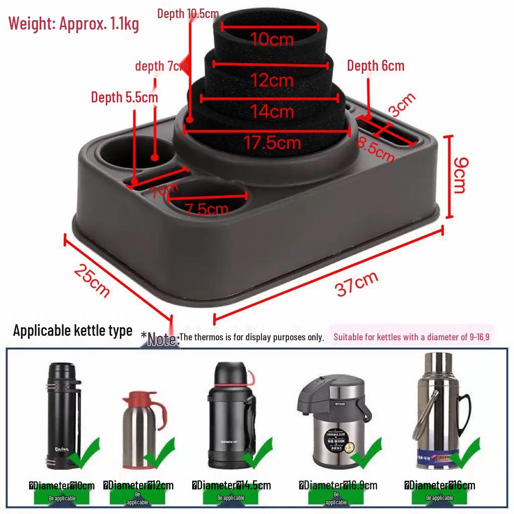 Car Mounted Anti-Tip Thermos Holder and Warmer for Trunk
