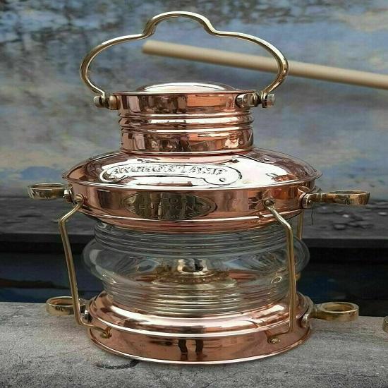 Brass  Copper Anchor Oil Lamp Nautical Maritime Ship Lantern Boat Lamp Light