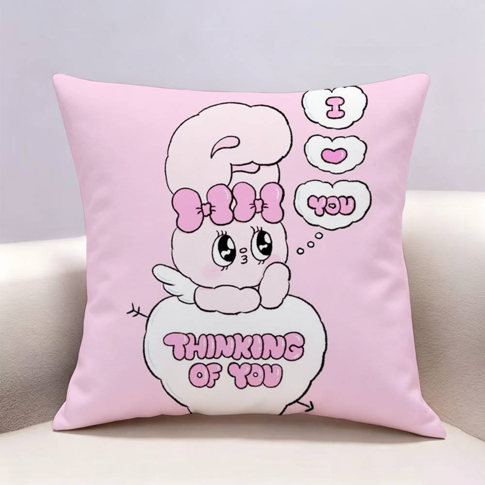 EEsther BBunny Pink Doublesided print Pillow Case for Sofa Living Room Home office Decor Protective Cover