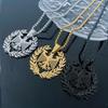 New German Eagle Arms Flag Pendant Necklace for Men Women Stainless Steel Germany Patriotic Jewelry Accessories Gifts
