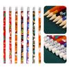12 Student Pencils, Cartoon Pencils with Erasers, Halloween and Christmas Portable Drawing Writing