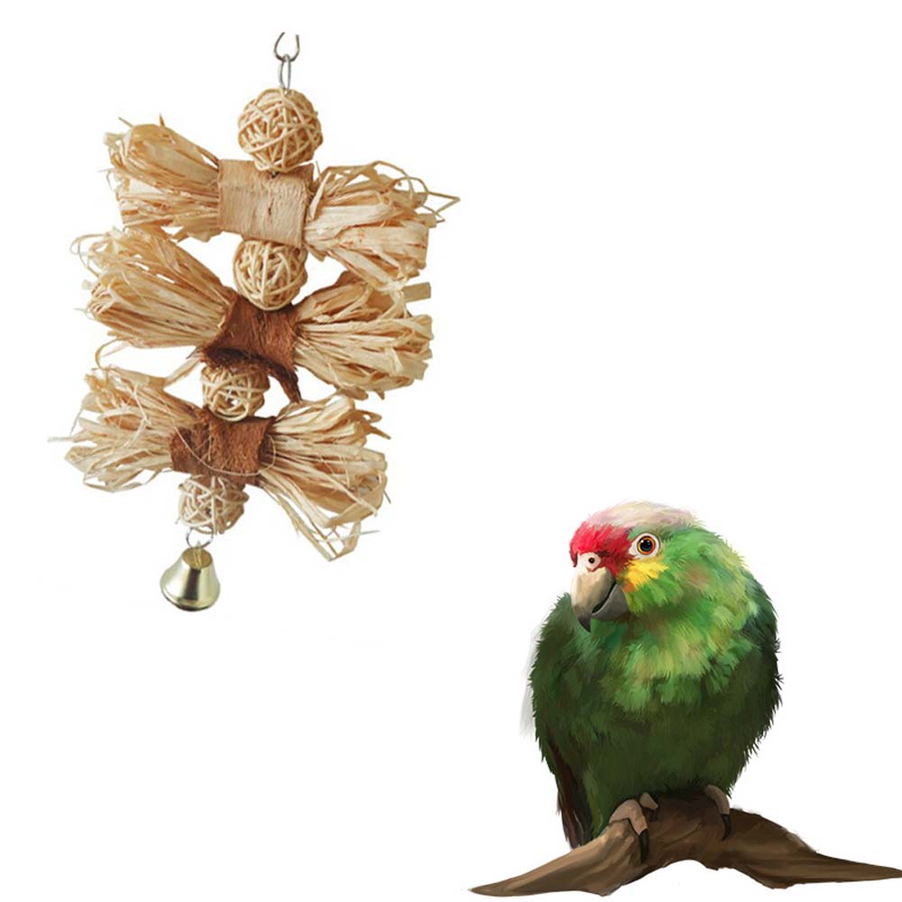 Swing Ball Bell For Bird Cage Training Swing Parrot Toys Bird Supplies Bird Perch Chewing Toy