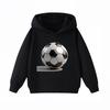 Новое детское худи с футбольным принтом, одежда для мальчиков и девочек, осенне-зимняя теплая и модная детская толстовка с капюшоном