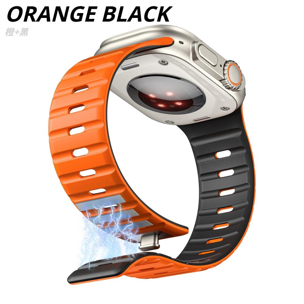 Силиконовый ремешок для Apple Watch Ultra 3/2/1 49мм 11 10 46мм 42мм Магнитный браслет IWatch 9 8 7 6 5 4 SE 45мм 41мм 44мм 40мм