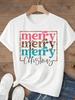 (Asian Size) Tee Top Festival  Merry Christmas Leopard Love Happy New Year Holiday Women Print Lady Short Sleeve Fashion Graphic T-shirts