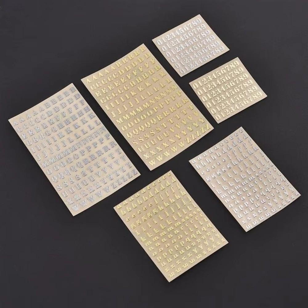 1PC Gold Sliver Epoxy Filling Sticker 3mm Thickness Alphabet Letters Stickers Resin Mold Decoration