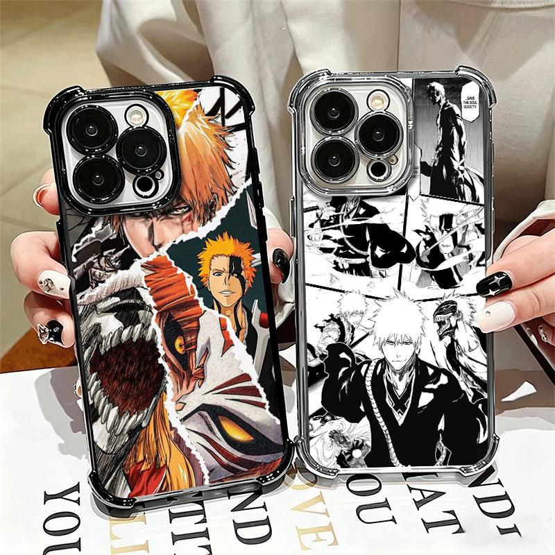 Чехол для телефона с покрытием Bleach Аниме Ичиго Кенпачи Для iPhone 16 17 Pro Max Air 16E 14 15 Plus 12 13 Mini Противоударный Чехол с Airbag