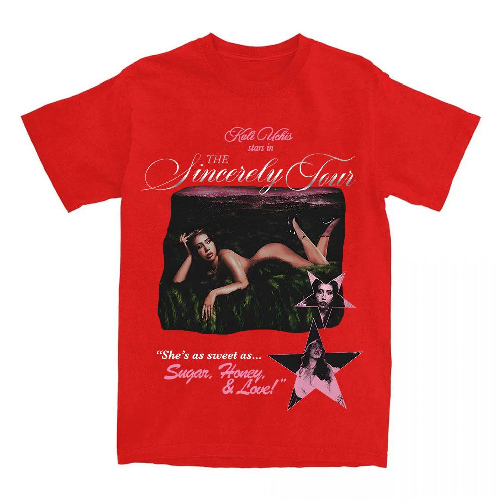 Women Clothing Album Sincerely KALI UCHIS Design T-shirt Unisex Streetwear Cotton Short Sleeve Loose Tshirts O-neck Fashion Tees