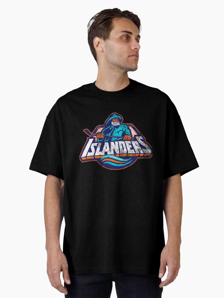 Логотип Islanders Fisherman НХЛ - Выцветший вид, большемерная унисекс футболка