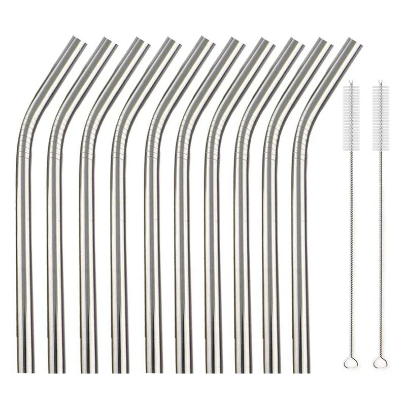 10 шт. 12*215 мм цветные трубочки для питья из нержавеющей стали 304 многоразовые металлические трубочки для бара Boba Bubble Tea молочные коктейли трубки