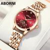 ABORNI женские часы подарок на день святого валентина один пожизненный кварцевые женские часы календарь женские часы со стальным ремешком