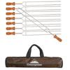 CAMPING MOON Wooden Barbecue Skewers Twin Skewers Total Length 350mm Set of 8 MK-8