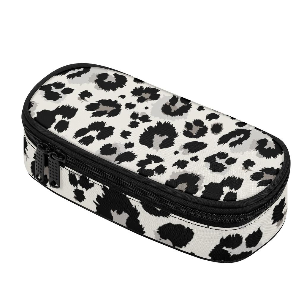Pencil Pouch Printed 300D Polyester Full Zipper Closure with Main Storage Mesh Pocket and Organized Pen Holders for Boys Girls