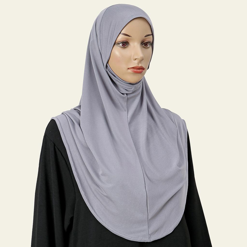Малайский двойной подбородок мусульманский женский однотонный внутренний шарф исламский мгновенный хиджаб женская шапка хрустальная пеньковая шапка 80*55 см