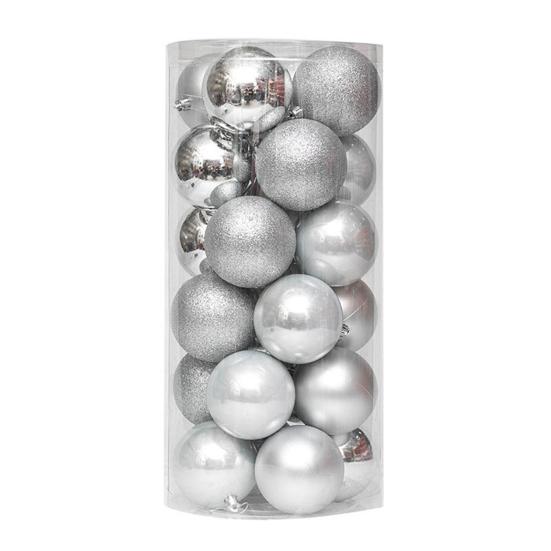 24 шт., рождественские шары, декоративные утолщенные небьющиеся праздничные реквизиты, гальванические перламутровые шары, подвески на Рождество