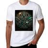 Green Five Pointed Star (Pentagram) Pagan Symbol Tshirt Casual Graphic Print Tee