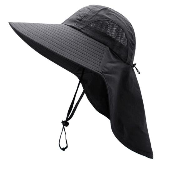 Унисекс солнцезащитная шляпа, защита шеи, полая сетка, ветрозащитный фиксированный ремешок, анти-УФ-складная солнцезащитная дышащая кепка для сада, рыбалки, уличная кепка