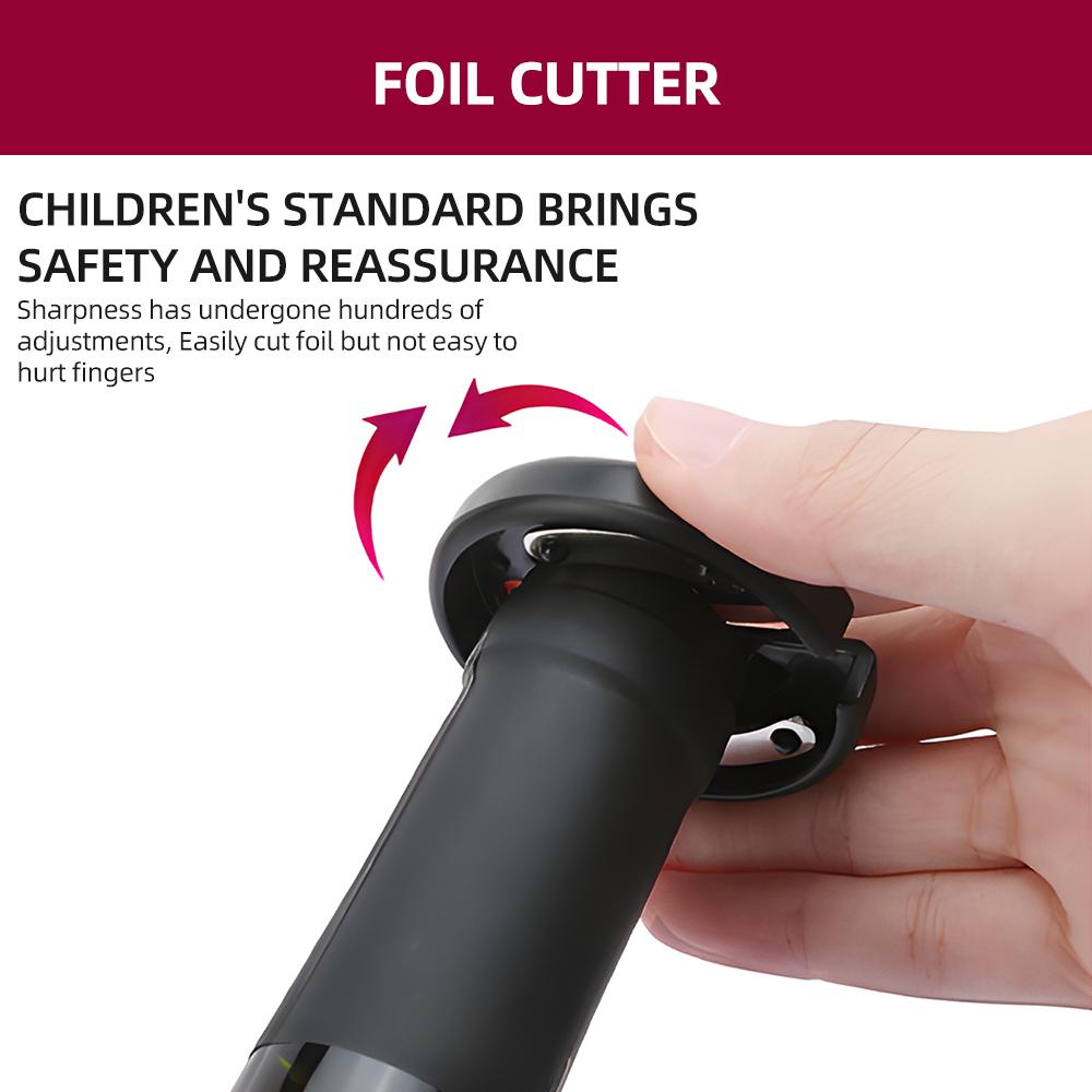 Electric Wine Opener 4-in-1 Set with Bottle Opener, Wine Decanter Pump with Aerator, Foil Cutter