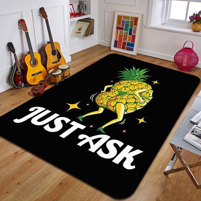 P-Pineapple Printed Carpet Fashion Yoga Mat Non-Slip Carpet Bedroom Decoration Outdoor Carpet Bedroom Birthday Gift