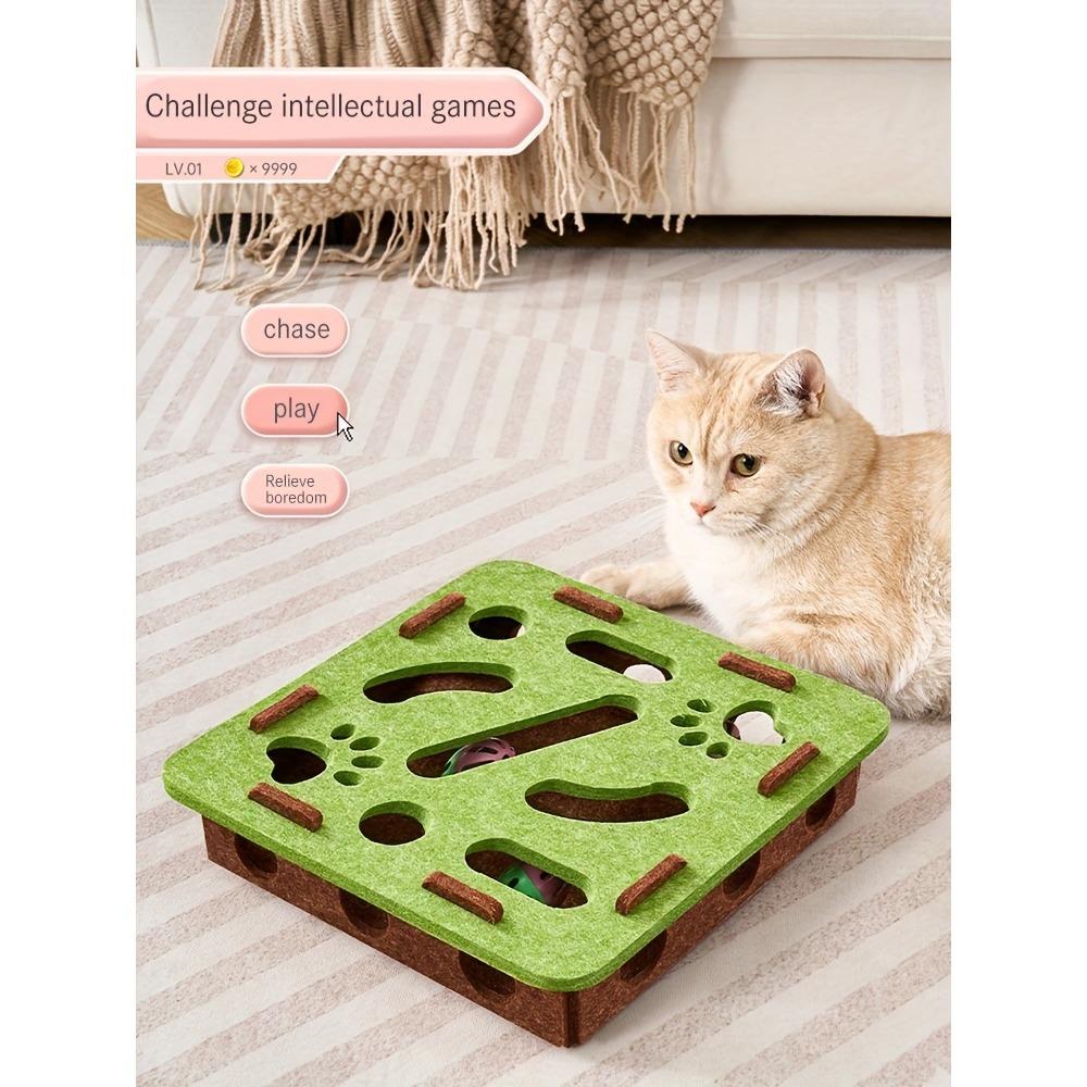Interactive Cat Puzzle Toy Turntable Maze Box Multi Scenario Entertainment Scratch Resistant Self Play Game for Kittens