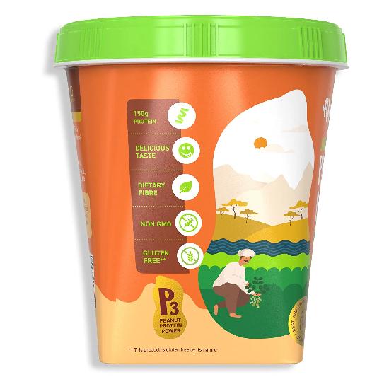 Арахисовое масло с высоким содержанием протеина Alpino Jaggery Smooth 500 г | 30% с высоким содержанием белка | Сделано из жареного арахиса, сывороточного протеина, органического пальмового сахара